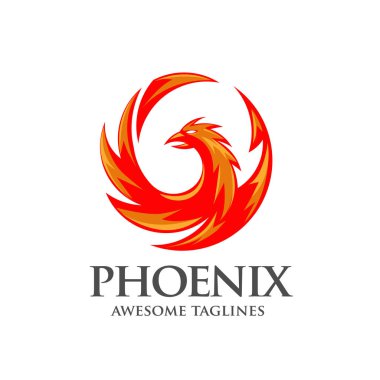 lüks phoenix logo kavramı, en iyi phoenix kuş logo tasarım