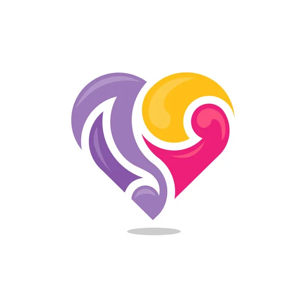 Streszczenie Serce Kolor Logo Wektor Szablon Kolor Logo Miłość Koncepcja — Wektor stockowy