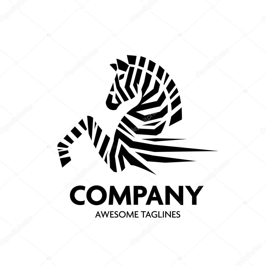 Vector Zebra Head logo on white background