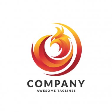  yaratıcı basit phoenix kuş logo tasarımı