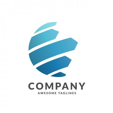 yaratıcı teknoloji daire küre logo konsepti