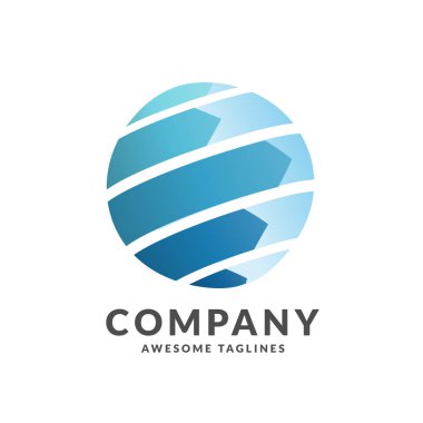 yaratıcı teknoloji daire küre logo konsepti