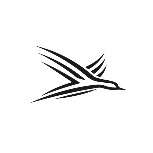 Abstrakte Einfache Vogel Logo Vektor Illustration — Stockvektor