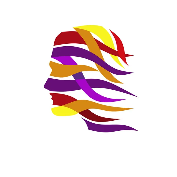 Abstrakte Farbe Menschlicher Kopf Vektor Bunte Kreative Geist Logo — Stockvektor
