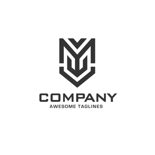 Kreatywny Litera Tarcza Streszczenie Styl Geometrycznej Logo — Wektor stockowy