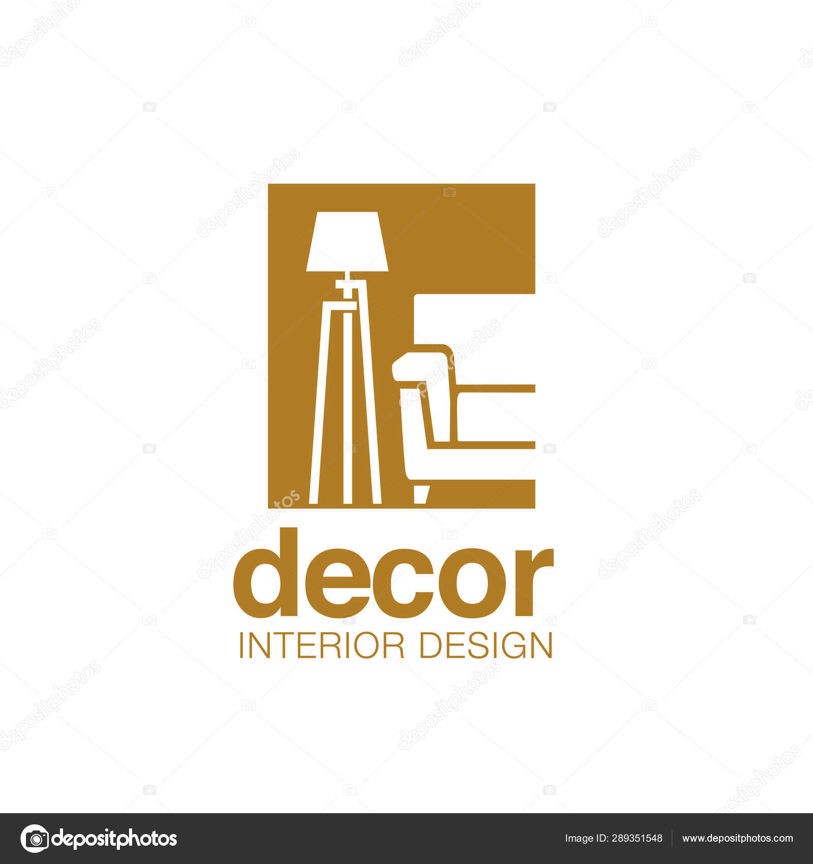 Creative Simple Sofa Lamp Furniture Logo Company Stock Vector