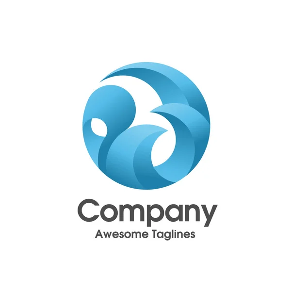 Absztrakt Kreatív Egyszerű Kör Innováció Színes Logo Koncepció — Stock Vector