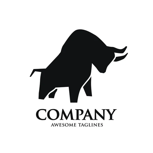 Creative Simple Bull Strong Silhouette Logo Vector Concept — стоковый вектор