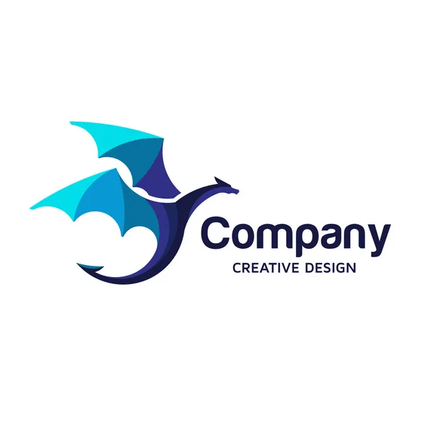 Creativo Dragón Colorido Logotipo Símbolo Vector Diseño Ilustración — Vector de stock