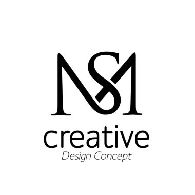yaratıcı ilk bağlı harfler ms logo monogram tarzı