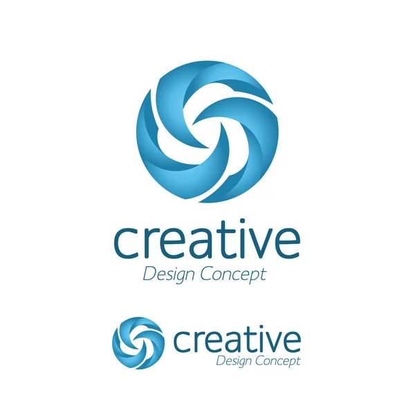 Kreativní Jednoduchý Design Logo Větrný Mlýn Symbol Ikon Kolová Ikona — Stockový vektor