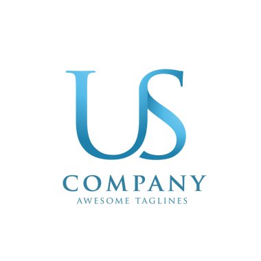 yaratıcı ilk bağlı harfler bize logo renkli stil vektör