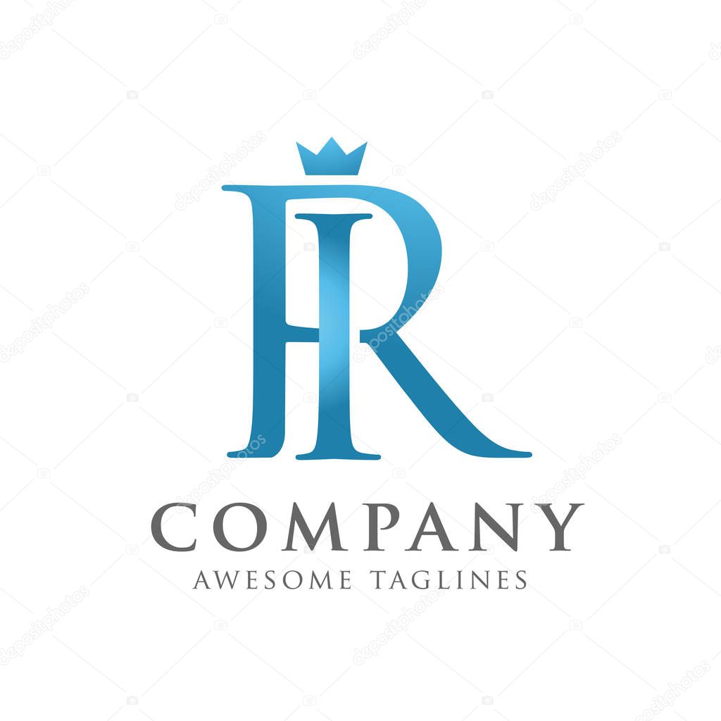 creative initial connected letters ri or ir  logo monogram style