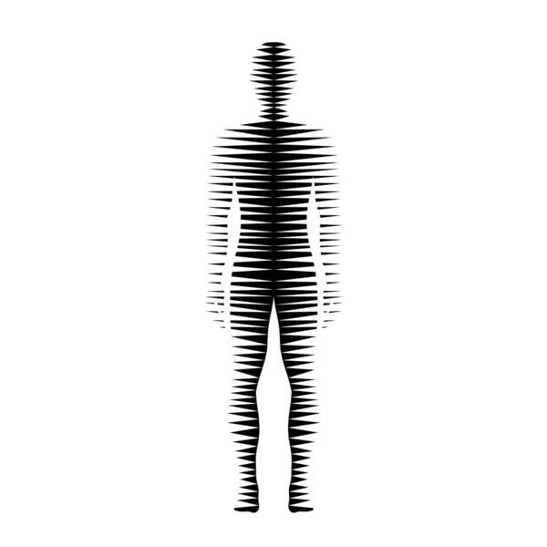 Cuerpo Humano Con Líneas Movimiento Horizontal Vector Concepto — Vector de stock