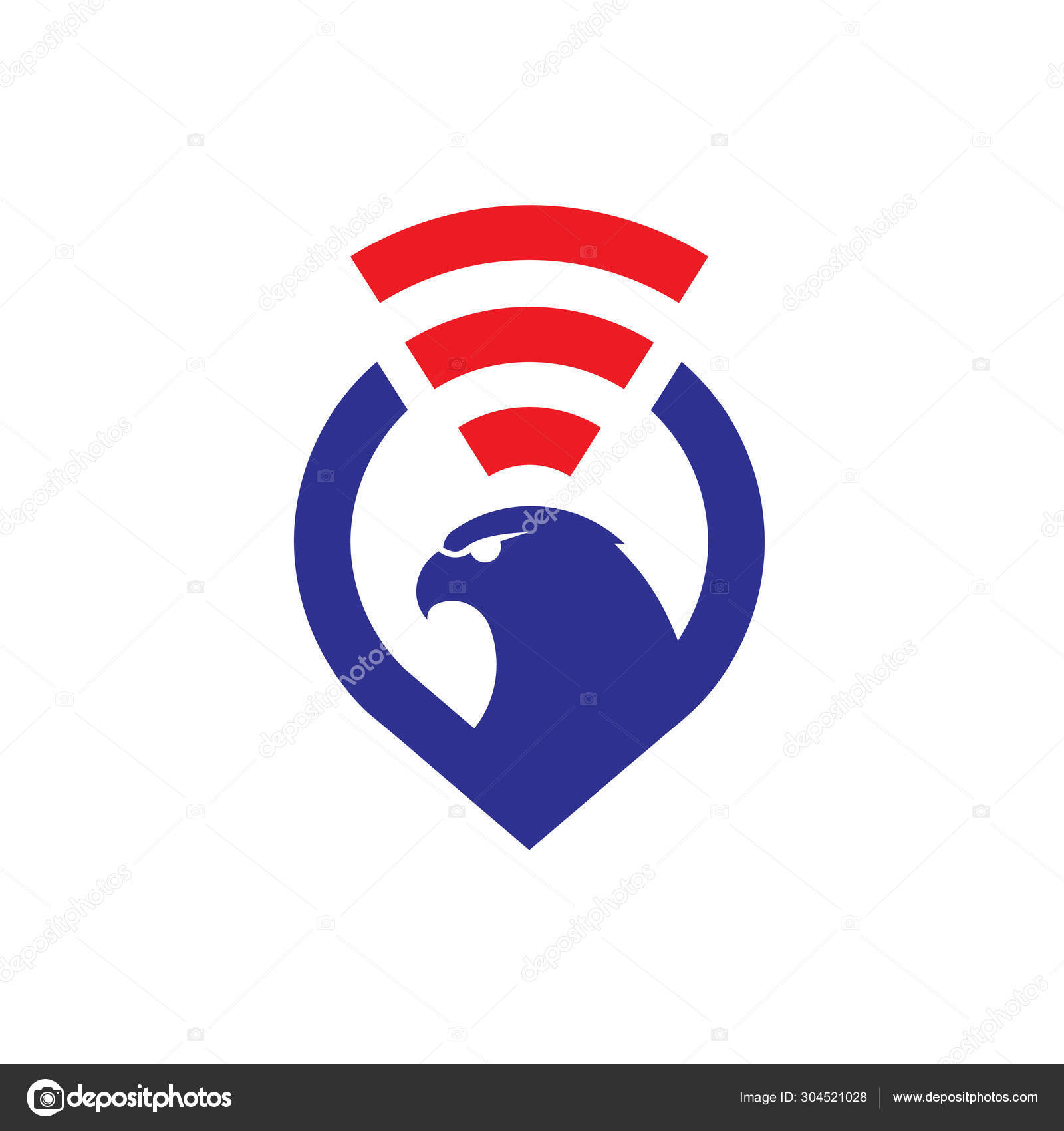 Simple Eagle Logo Symbol Wifi Creative Bird Wifi Represent Technology Stock Vector Image By C Krustovin