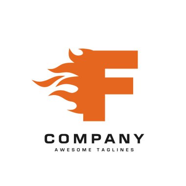 yaratıcı Mektup f ve yangın Logo şablon tasarım vektör kavramı