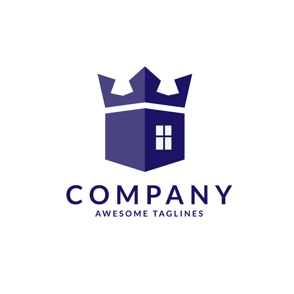 Logo Maison Royale Avec Image Maison Comme Partie Centrale Une — Image vectorielle