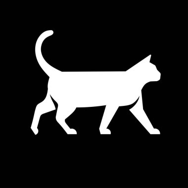 Basit düz kedi siluettasarım Vektör İllüstrasyon. kedi Logo Şablonu stili