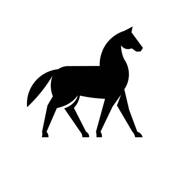 Eenvoudige Gedenkwaardige Paard Silhouet Logo Ontwerp Vector — Stockvector