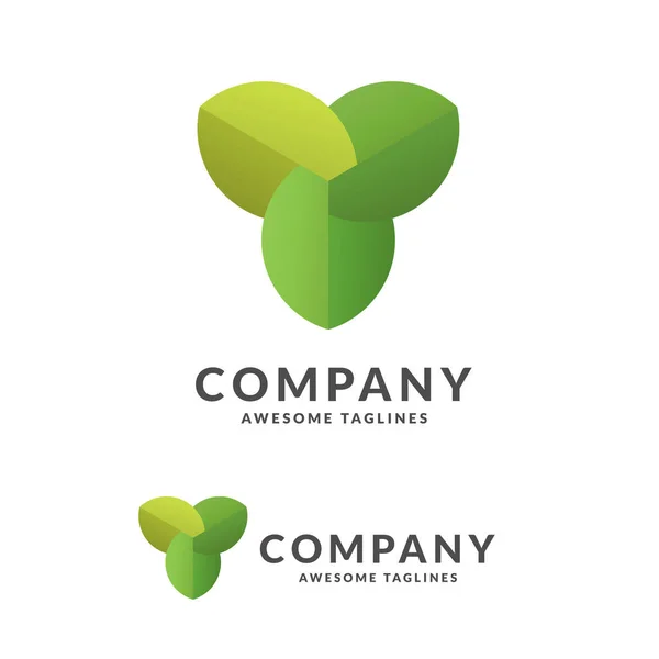 Logotipo Hoja Verde Con Estilo Simple Ilustraciones Plantas Estilizadas Para — Vector de stock