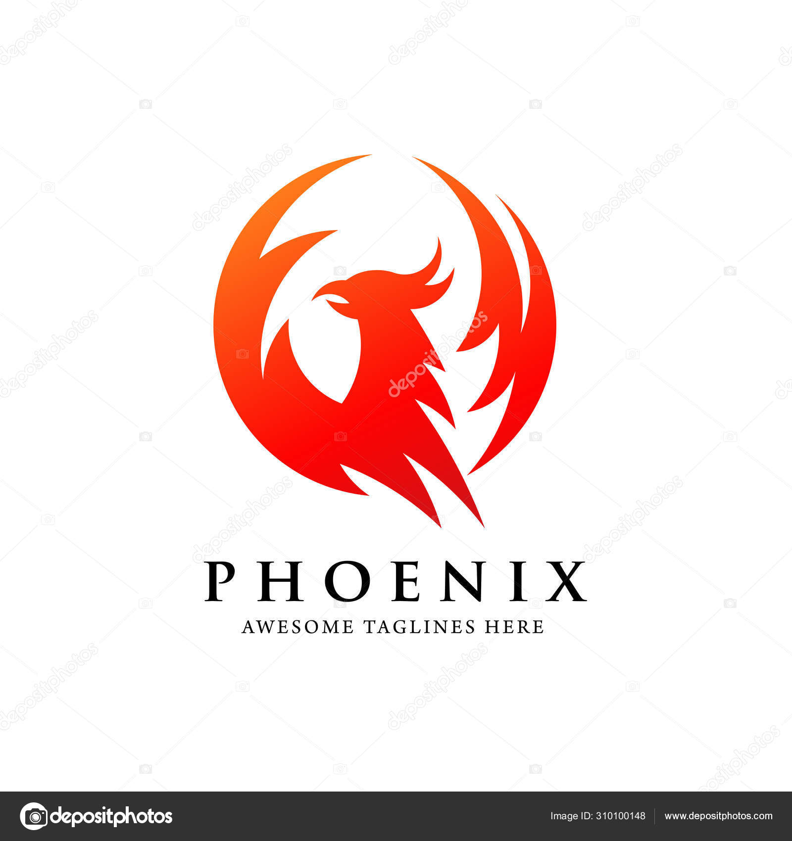 Creative Simple Phoenix Bird Circle Logo Concept Best Phoenix Bird Vector Image By C Krustovin Vector Stock 310100148