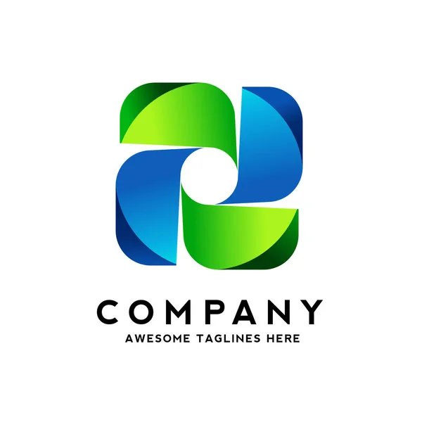Abstrait Couleur Tourbillon Logo Identité Entreprise Élément Conception — Image vectorielle