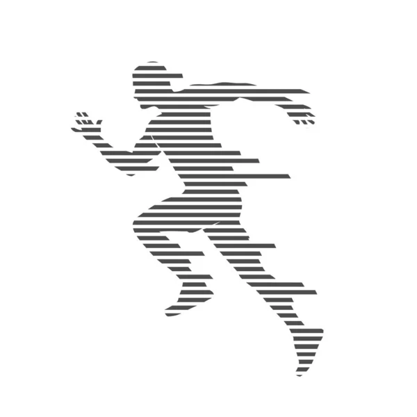 Muž Runner Rychlost Silueta Pruhované Čáry Vektorové Pozadí Šablony Koncept — Stockový vektor