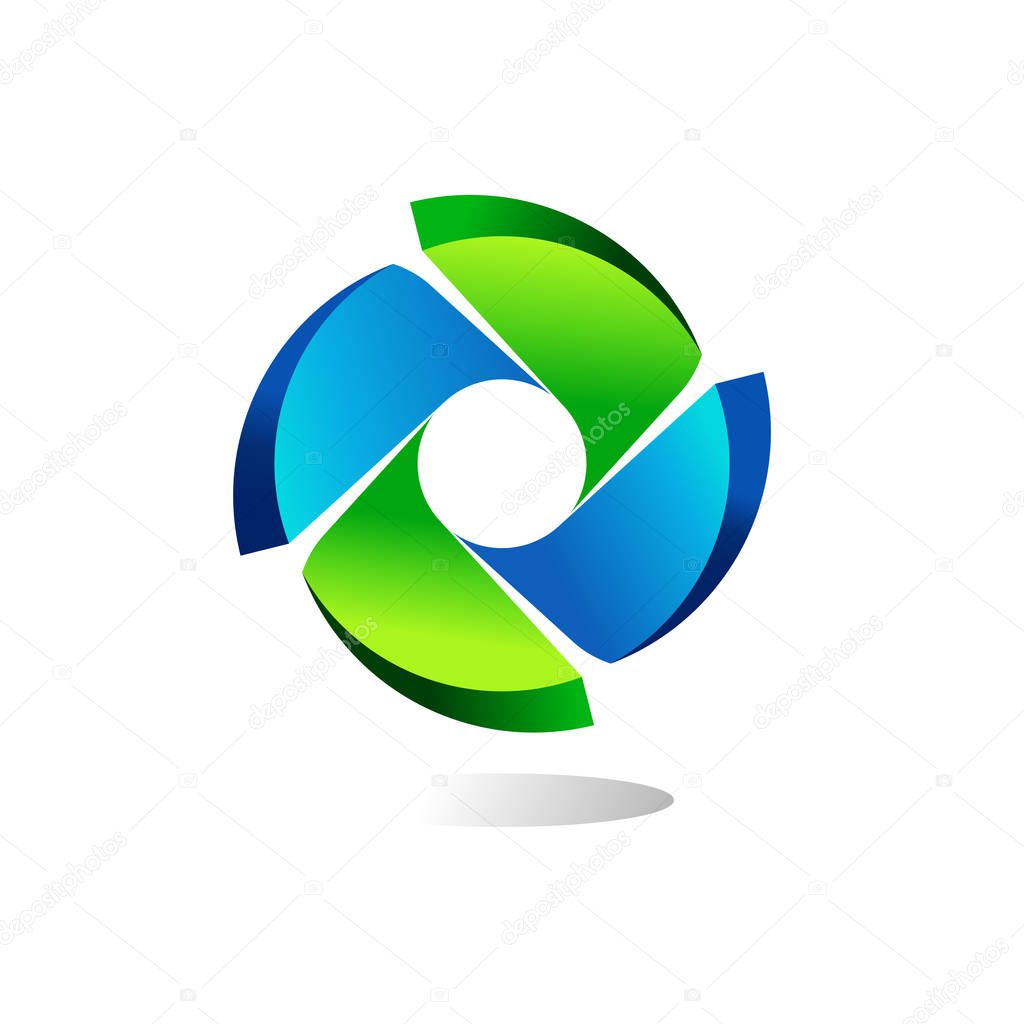 Abstract color swirl logo Corporate identity design element