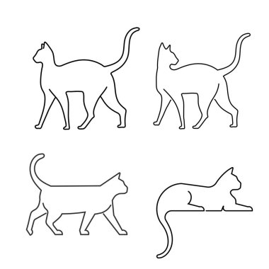 yaratıcı kedi çizilmiş çizgiler resim vektör çizimi