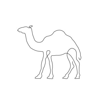 Deve çizgisi resim simgesi logo tasarımı vektör illüstrasyonu 