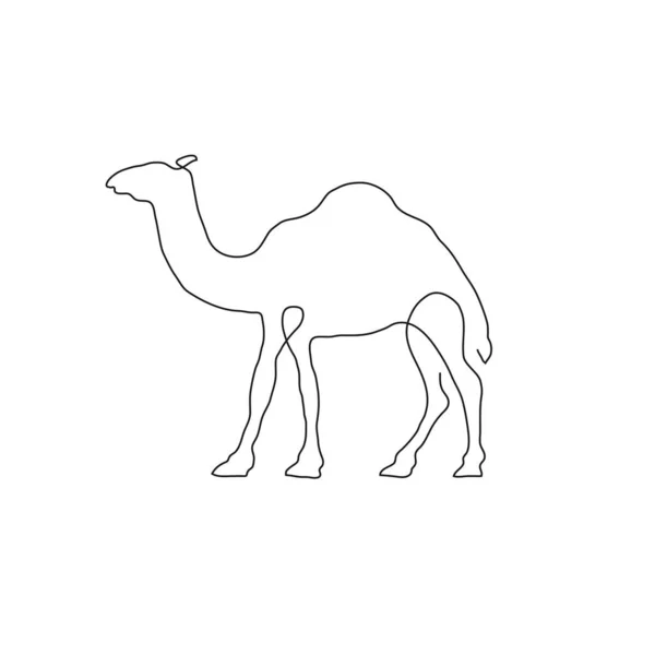 Camel Línea Arte Icono Logo Diseño Vector Ilustración — Archivo Imágenes Vectoriales