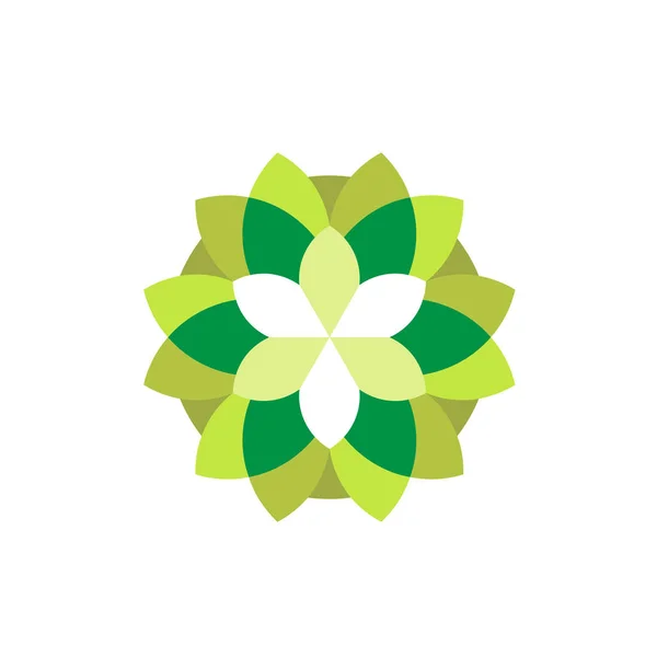 Egyszerű Virág Zöld Színű Vektor Illusztráció — Stock Vector