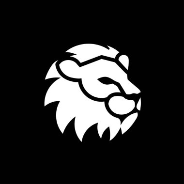 Basit aslan başı vektör tasarımı çizimi