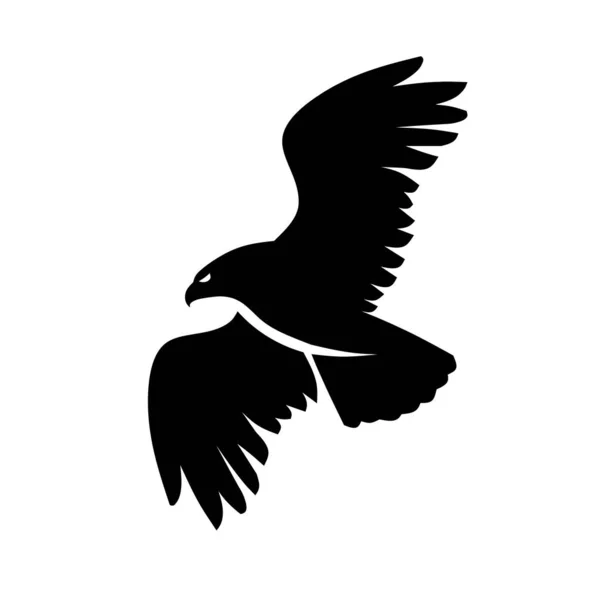 Simple Águila Negrita Mosca Silueta Vector Ilustración — Archivo Imágenes Vectoriales