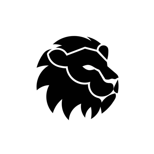 Illustration Simple Conception Vectorielle Tête Lion — Image vectorielle