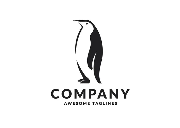 Tučňák Ptačí Vektorové Logo Arktické Zvíře Symbol — Stockový vektor