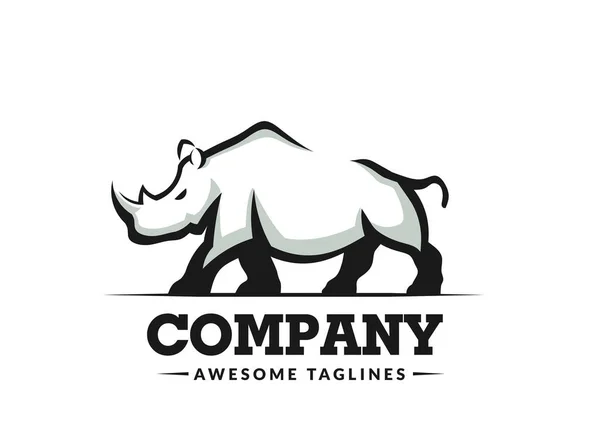 Simple Modern Rhino Logo Vector Illustration — Stock Vector