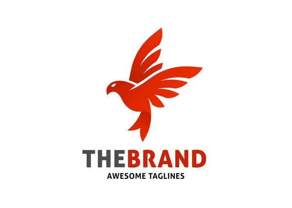 Шаблон Логотипа Летающей Красной Птицы Вектор Векторная Концепция Логотипа Орла — стоковый вектор