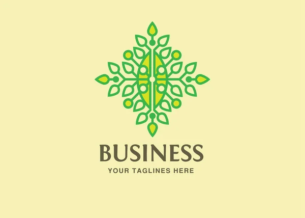 Зелене Листя Концепція Логотипу Технології Листка Дизайн Технології Логотип Nature — стоковий вектор