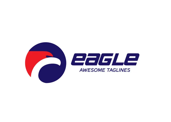 Cabeças Águia Com Logotipo Círculo Logotipo Cabeça Falcão Criativo Com —  Vetores de Stock