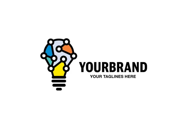 Сучасний Концепт Дизайну Логотипу Tech Bulb Технологія Цифрового Логотипу Ідея — стоковий вектор