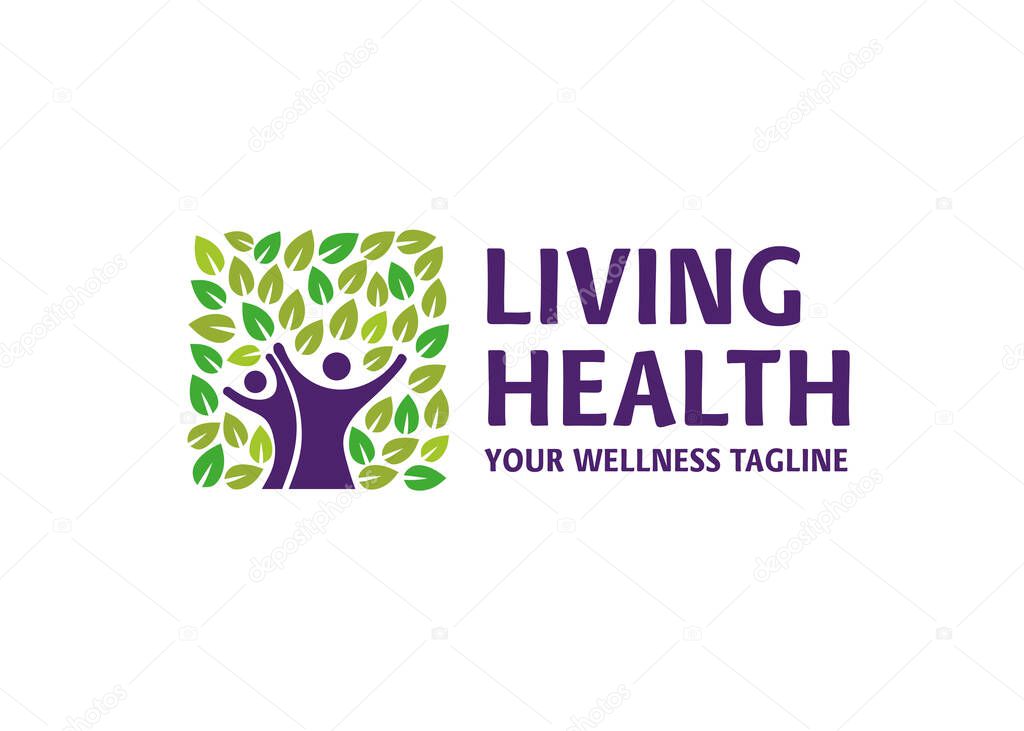 healthy living concept logo vector, Simple element illustration. healthy living concept outline symbol design