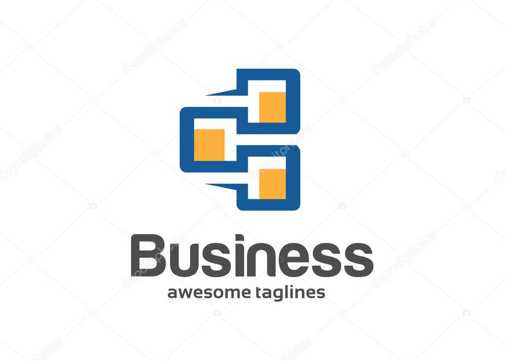 Abstract square link color logo vector ,Square group, network integrate, technology interaction concept.