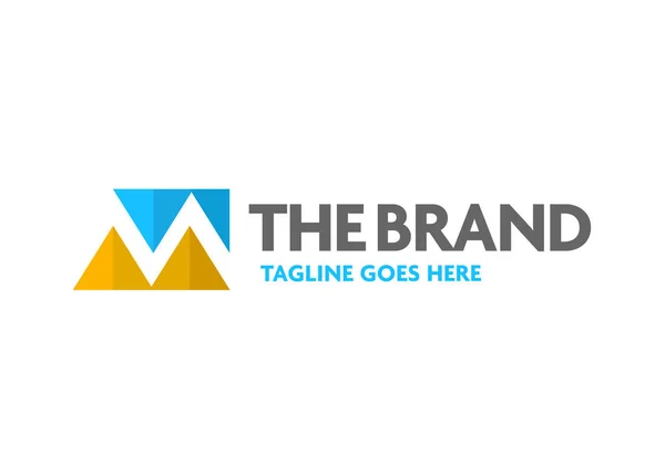 Letra Inicial Logotipo Modelo Abstrato Símbolo Montanha Design Plano Monograma — Vetor de Stock