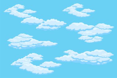 Bulut gökyüzü sahne arkaplan vektörü basit bulut çizim şablonu tasarımı