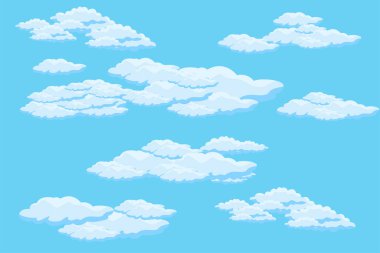 Bulut gökyüzü sahne arkaplan vektörü basit bulut çizim şablonu tasarımı