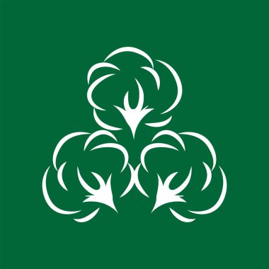 Pamuk logosu çiçeği yumuşak pamuk organik bitki tekstil kıyafet örnekleme şablonu