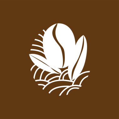 Kahve Dükkanı Logosu, Siyah Kahve Fasulyesi Tasarım Vektör İçeceği Basit Sembol İllüstrasyon Şablonu