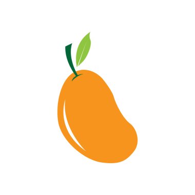 mango logosu tasarımı basit siluet kavramı simge sembolü örnekleme için taze meyve