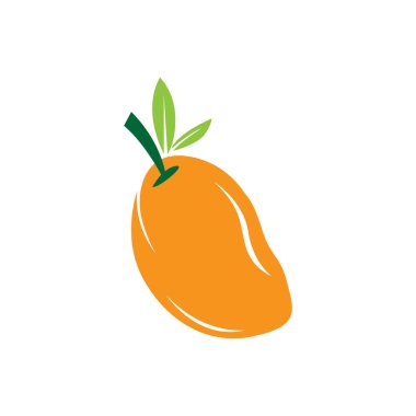 mango logosu tasarımı basit siluet kavramı simge sembolü örnekleme için taze meyve